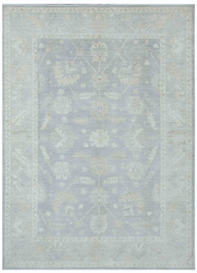 Hand Knotted Oushak Wool Rug - 10' 3" X 14' 2" 10' 3" X 14' 2" (312 X 432) / Grey / Wool