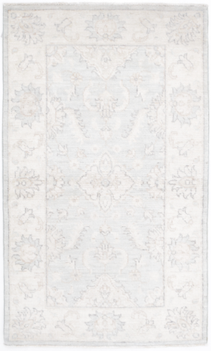 Hand Knotted Oushak Wool Rug - 2' 10" X 4' 10" 2' 10" X 4' 10" (86 X 147) / Blue / Wool