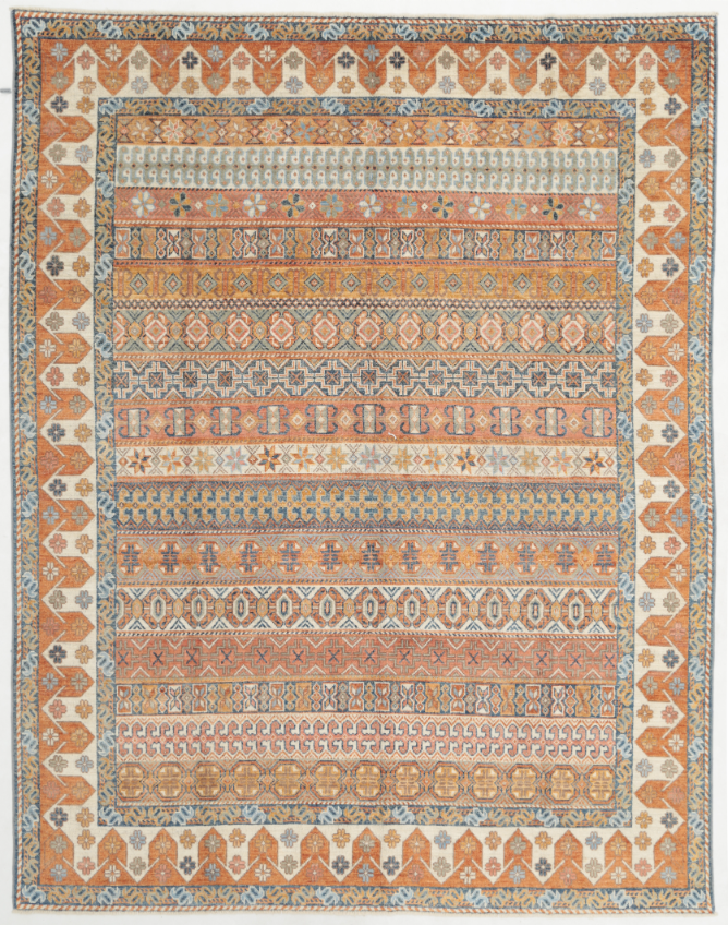 Hand Knotted Oushak Wool Rug - 8' 6" X 10' 9" 8' 6" X 10' 9" (259 X 328) / Blue / Wool