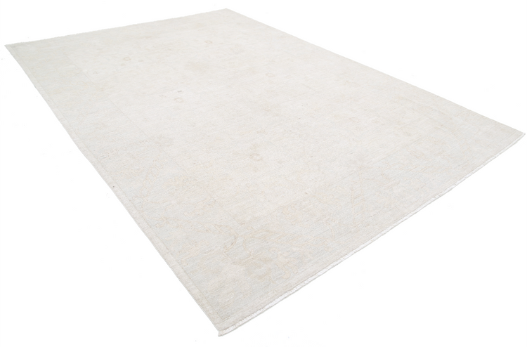 Hand Knotted Oushak Wool Rug - 8' 5" X 11' 11" 8' 5" X 11' 11" (257 X 363) / Ivory / Wool