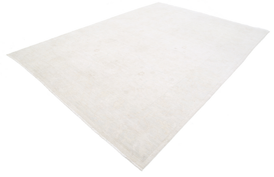 Hand Knotted Oushak Wool Rug - 8' 5" X 11' 11" 8' 5" X 11' 11" (257 X 363) / Ivory / Wool