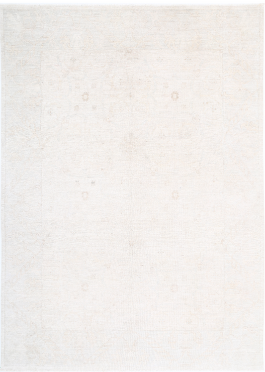 Hand Knotted Oushak Wool Rug - 8' 5" X 11' 11" 8' 5" X 11' 11" (257 X 363) / Ivory / Wool