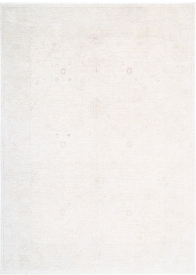 Hand Knotted Oushak Wool Rug - 8' 5" X 11' 11" 8' 5" X 11' 11" (257 X 363) / Ivory / Wool