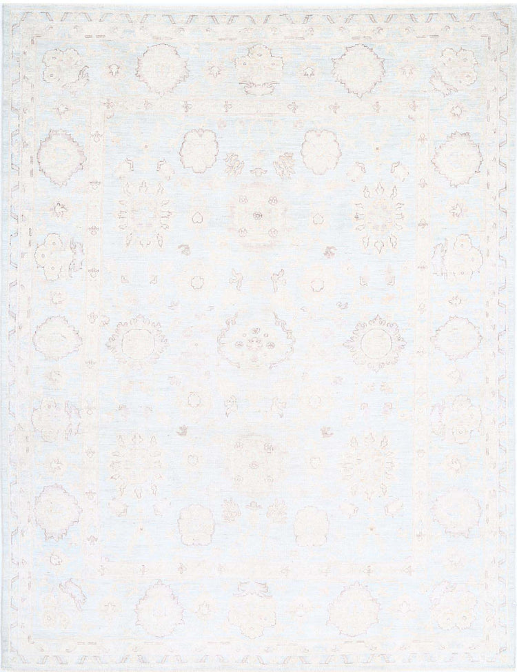 Hand Knotted Oushak Wool Rug - 8'11'' x 11'9''
