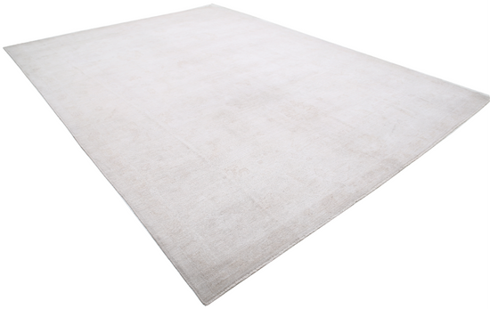 Hand Knotted Oushak Wool Rug - 10' 4" X 14' 1" 10' 4" X 14' 1" (315 X 429) / Ivory / Wool