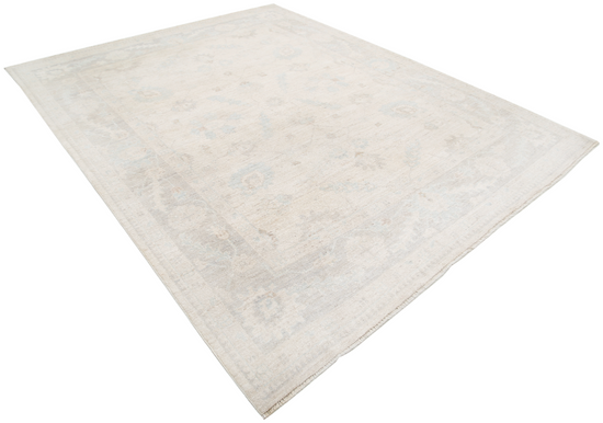 Hand Knotted Oushak Wool Rug - 8' 1" X 10' 0" 8' 1" X 10' 0" (246 X 305) / Ivory / Wool