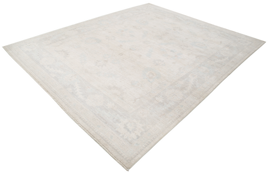 Hand Knotted Oushak Wool Rug - 8' 1" X 10' 0" 8' 1" X 10' 0" (246 X 305) / Ivory / Wool