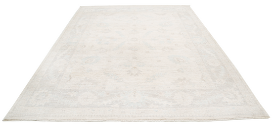 Hand Knotted Oushak Wool Rug - 8' 1" X 10' 0" 8' 1" X 10' 0" (246 X 305) / Ivory / Wool