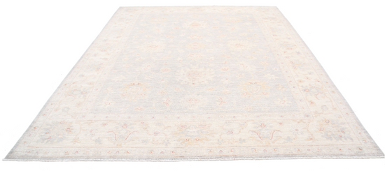 Hand Knotted Oushak Wool Rug - 9' 0" X 11' 4" 9' 0" X 11' 4" (274 X 345) / Grey / Wool