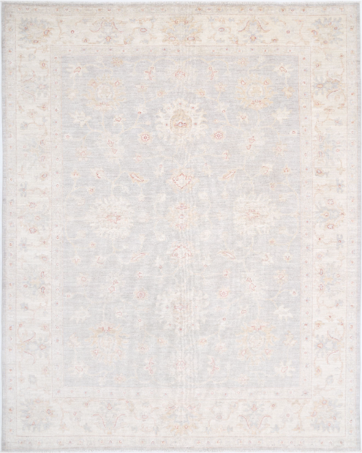 Hand Knotted Oushak Wool Rug - 9' 0" X 11' 4" 9' 0" X 11' 4" (274 X 345) / Grey / Wool