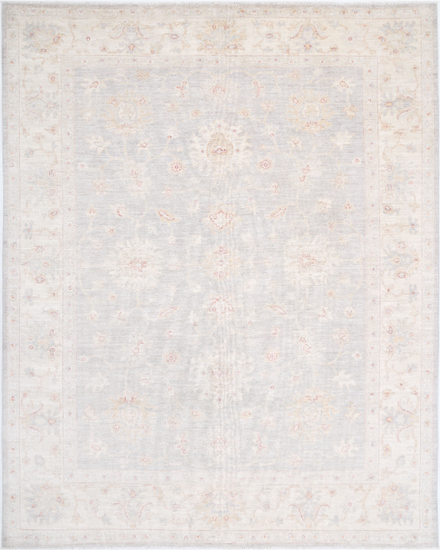 Hand Knotted Oushak Wool Rug - 9' 0" X 11' 4" 9' 0" X 11' 4" (274 X 345) / Grey / Wool