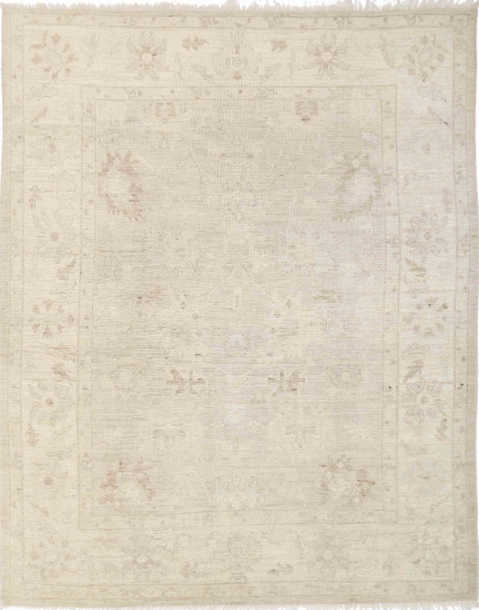 Hand Knotted Oushak Wool Rug - 7' 9" X 9' 11" 7' 9" X 9' 11" (236 X 302) / Grey / Wool