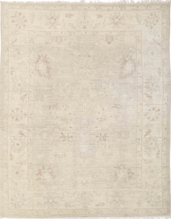 Hand Knotted Oushak Wool Rug - 7' 9" X 9' 11" 7' 9" X 9' 11" (236 X 302) / Grey / Wool