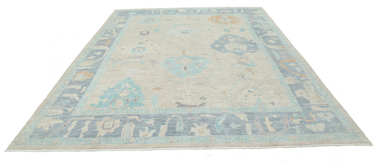 Hand Knotted Oushak Wool Rug - 9' 0" X 11' 9" 9' 0" X 11' 9" (274 X 358) / Peach / Wool