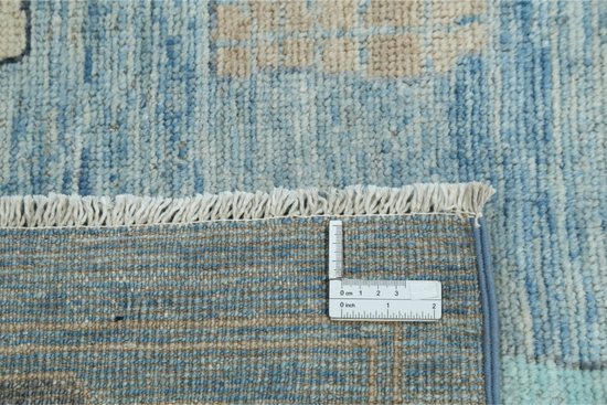 Hand Knotted Oushak Wool Rug - 9' 0" X 11' 11" 9' 0" X 11' 11" (274 X 363) / Blue / Wool