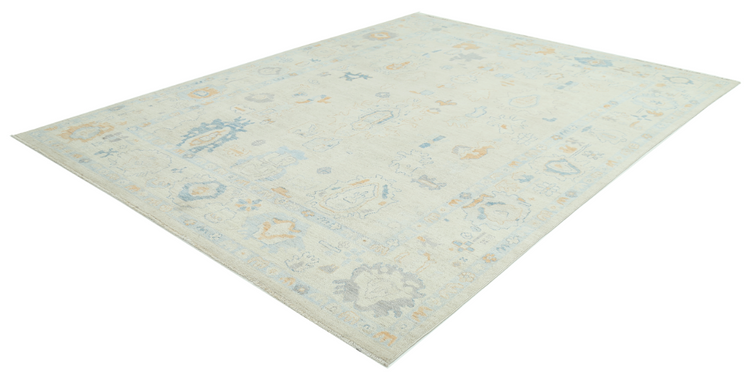 Hand Knotted Oushak Wool Rug - 8' 11" X 11' 9" 8' 11" X 11' 9" (272 X 358) / Taupe / Wool