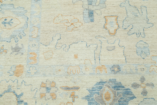 Hand Knotted Oushak Wool Rug - 8' 11" X 11' 9" 8' 11" X 11' 9" (272 X 358) / Taupe / Wool