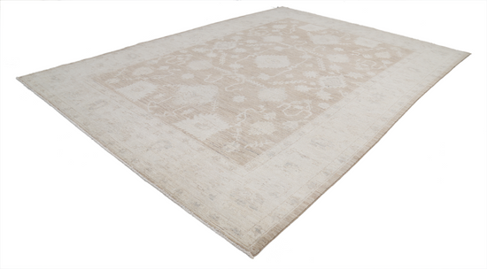 Hand Knotted Oushak Wool Rug - 9' 2" X 12' 10" 9' 2" X 12' 10" (280 X 391) / Taupe / Wool