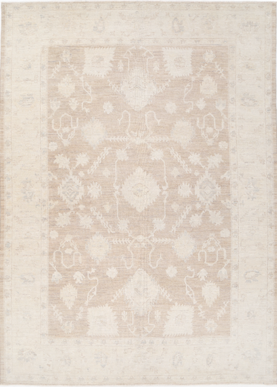 Hand Knotted Oushak Wool Rug - 9' 2" X 12' 10" 9' 2" X 12' 10" (280 X 391) / Taupe / Wool