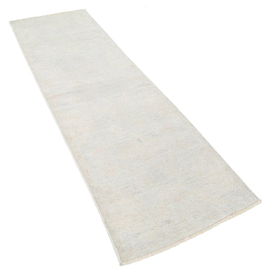 Hand Knotted Oushak Wool Rug - 2' 6" X 8' 0" 2' 6" X 8' 0" (76 X 244) / Ivory / Wool