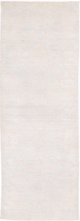 Hand Knotted Oushak Wool Rug - 2' 6" X 8' 0" 2' 6" X 8' 0" (76 X 244) / Ivory / Wool