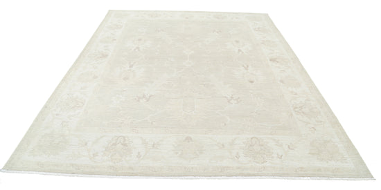 Hand Knotted Oushak Wool Rug - 8' 1" X 10' 0" 8' 1" X 10' 0" (246 X 305) / Taupe / Wool