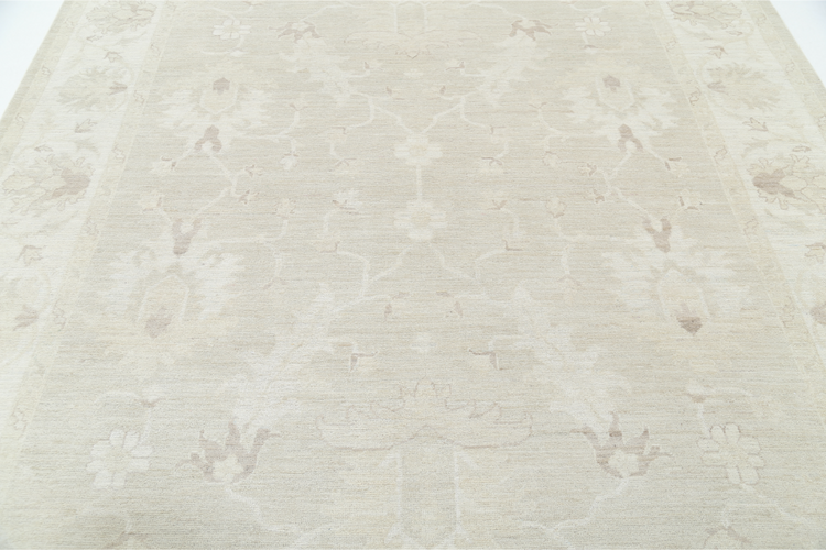 Hand Knotted Oushak Wool Rug - 8' 1" X 10' 0" 8' 1" X 10' 0" (246 X 305) / Taupe / Wool