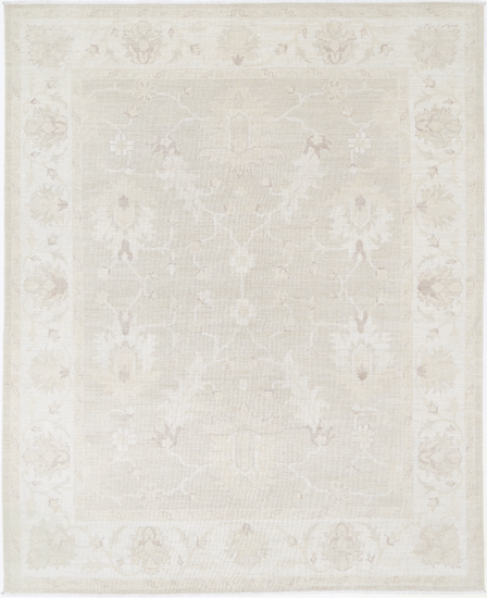 Hand Knotted Oushak Wool Rug - 8' 1" X 10' 0" 8' 1" X 10' 0" (246 X 305) / Taupe / Wool