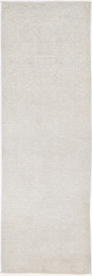 Hand Knotted Oushak Wool Rug - 3' 0" X 9' 8" 3' 0" X 9' 8" (91 X 295) / Ivory / Wool