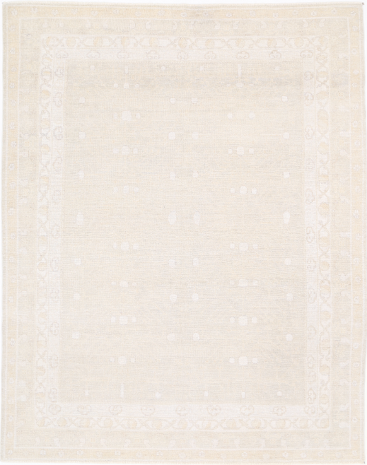 Hand Knotted Oushak Wool Rug - 8' 2" X 10' 4" 8' 2" X 10' 4" (249 X 315) / Grey / Wool