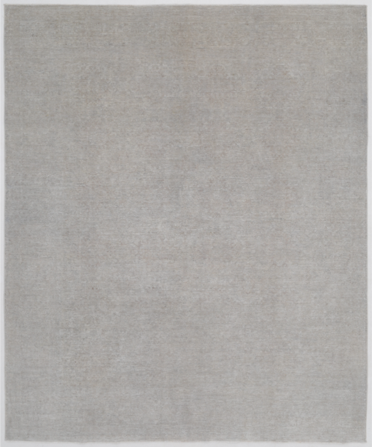 Hand Knotted Overdye Wool Rug - 7' 9" X 9' 4" 7' 9" X 9' 4" (236 X 284) / Grey / Wool