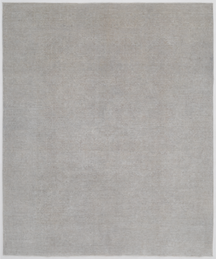 Hand Knotted Overdye Wool Rug - 7' 9" X 9' 4" 7' 9" X 9' 4" (236 X 284) / Grey / Wool