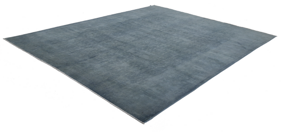 Hand Knotted Overdye Wool Rug - 9' 1" X 11' 8" 9' 1" X 11' 8" (277 X 356) / Blue / Wool