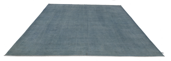 Hand Knotted Overdye Wool Rug - 9' 1" X 11' 8" 9' 1" X 11' 8" (277 X 356) / Blue / Wool