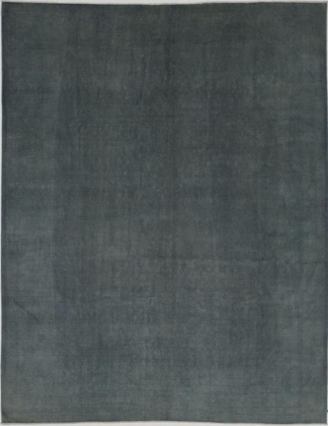 Hand Knotted Overdye Wool Rug - 9' 1" X 11' 8" 9' 1" X 11' 8" (277 X 356) / Blue / Wool