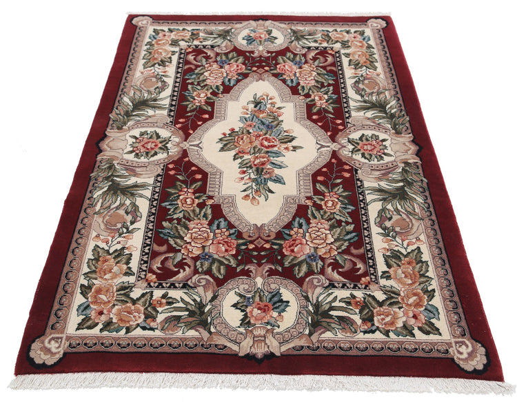 Hand Knotted Heritage Aubusson Wool Rug - 3'10'' x 5'8''