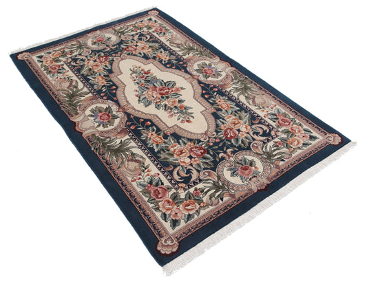 Hand Knotted Heritage Aubusson Wool Rug - 3'10'' x 5'9''