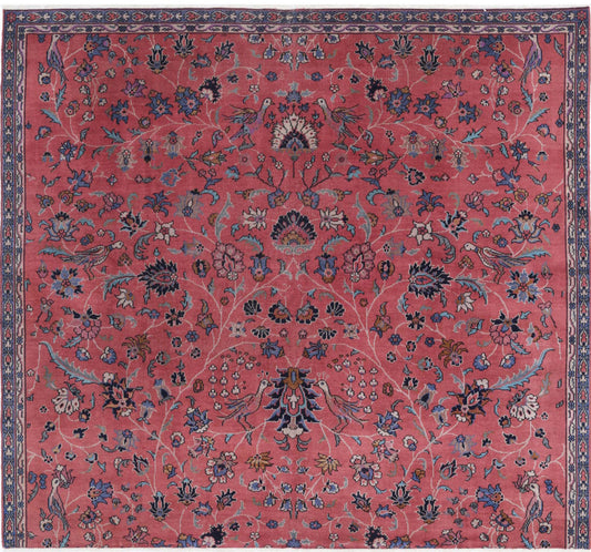 Hand Knotted Persian Sarouk Wool Rug - 7'2'' x 6'6''