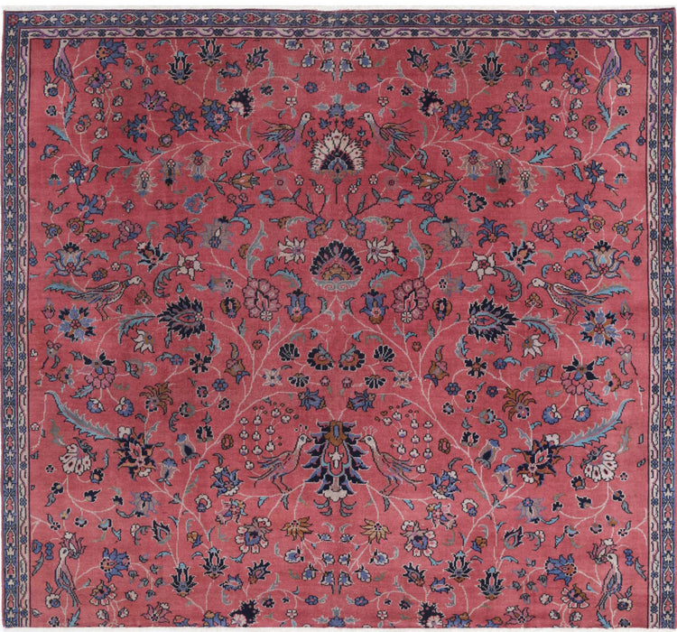 Hand Knotted Persian Sarouk Wool Rug - 7'2'' x 6'6''