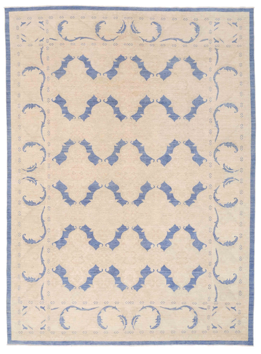 Hand Knotted Serenity Wool Rug - 10' 3" X 14' 0" 10' 3" X 14' 0" (312 X 427) / Blue / Wool