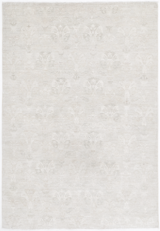 Hand Knotted Serenity Wool Rug - 4' 6" X 6' 8" 4' 6" X 6' 8" (137 X 203) / Ivory / Wool