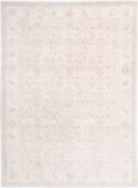 Hand Knotted Serenity Wool Rug - 8' 10" X 12' 1" 8' 10" X 12' 1" (269 X 368) / Ivory / Wool