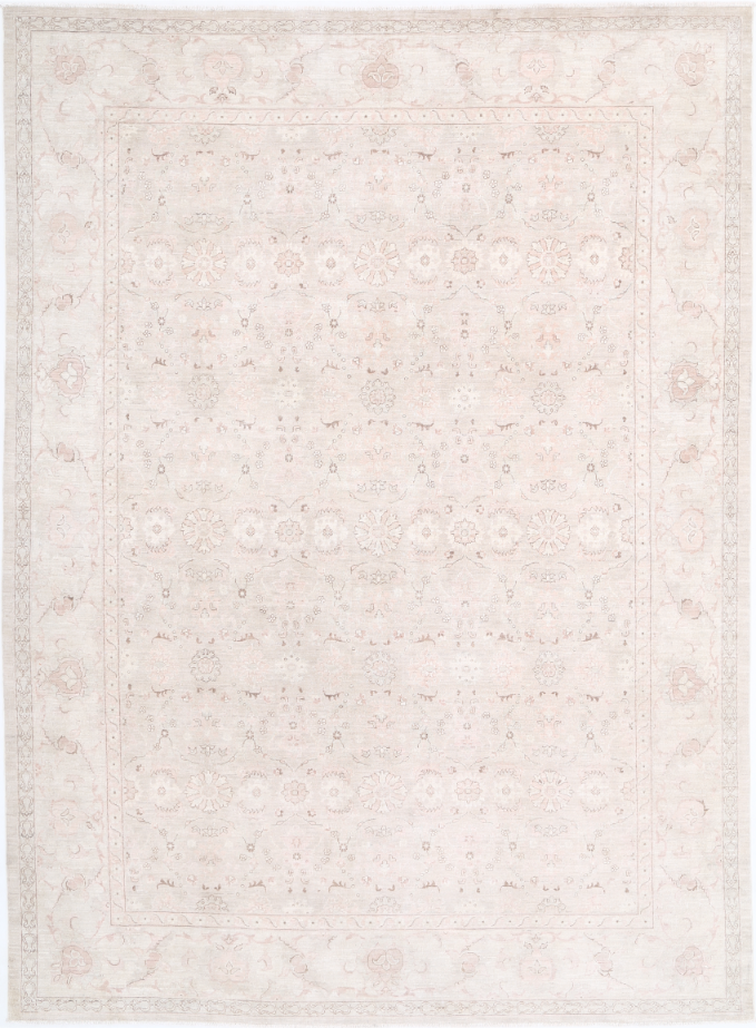 Hand Knotted Serenity Wool Rug - 8' 10" X 12' 1" 8' 10" X 12' 1" (269 X 368) / Ivory / Wool