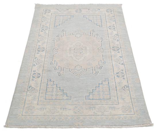 Hand Knotted Serenity Wool Rug - 3' 0" X 4' 8" 3' 0" X 4' 8" (91 X 142) / Blue / Wool