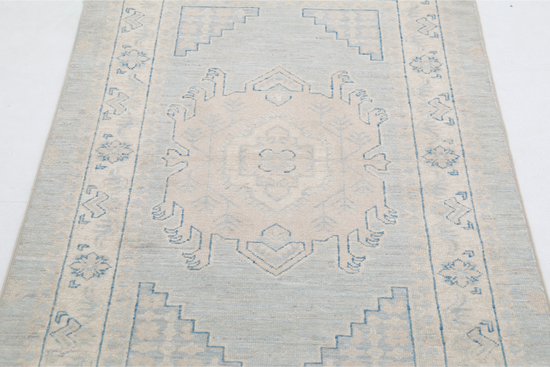 Hand Knotted Serenity Wool Rug - 3' 0" X 4' 8" 3' 0" X 4' 8" (91 X 142) / Blue / Wool