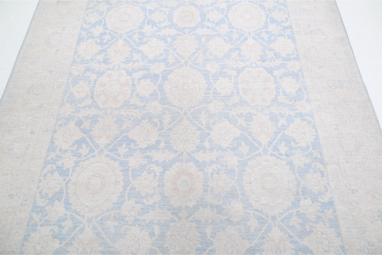 Hand Knotted Serenity Wool Rug - 6' 0" X 8' 7" 6' 0" X 8' 7" (183 X 262) / Blue / Wool