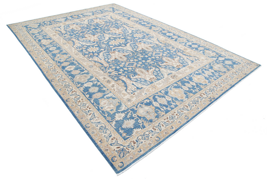 Hand Knotted Serenity Wool Rug - 8' 6" X 11' 11" 8' 6" X 11' 11" (259 X 363) / Blue / Wool