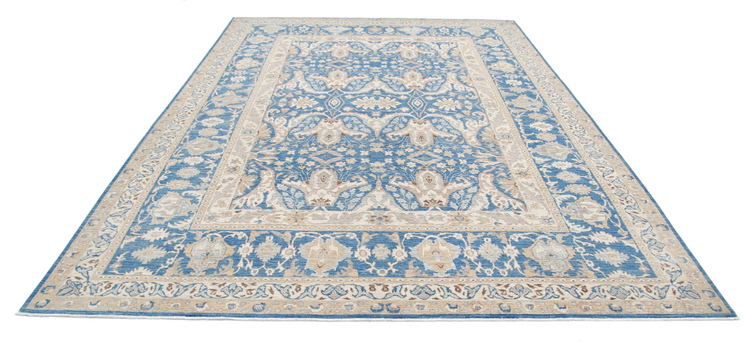 Hand Knotted Serenity Wool Rug - 8' 6" X 11' 11" 8' 6" X 11' 11" (259 X 363) / Blue / Wool