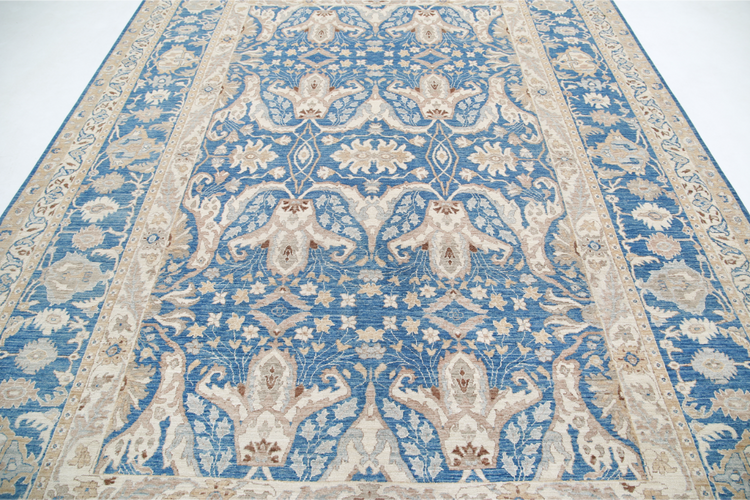 Hand Knotted Serenity Wool Rug - 8' 6" X 11' 11" 8' 6" X 11' 11" (259 X 363) / Blue / Wool