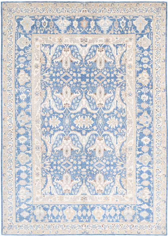 Hand Knotted Serenity Wool Rug - 8' 6" X 11' 11" 8' 6" X 11' 11" (259 X 363) / Blue / Wool